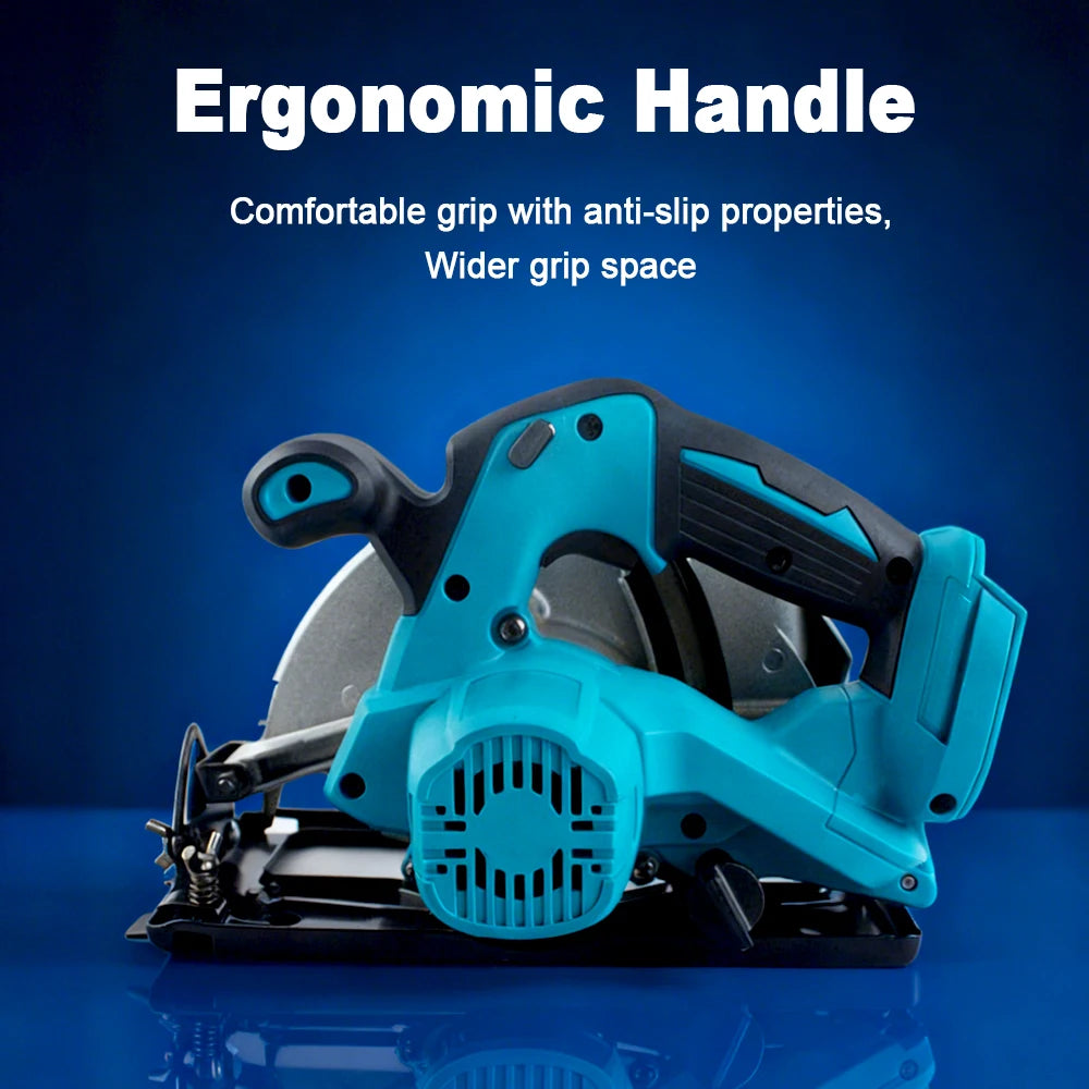 7-inch Cordless Circular Saw Brushless Electric Woodworking Saw, Board Cutting Power Saw 0-45°, For Makita or Dewalt Battery