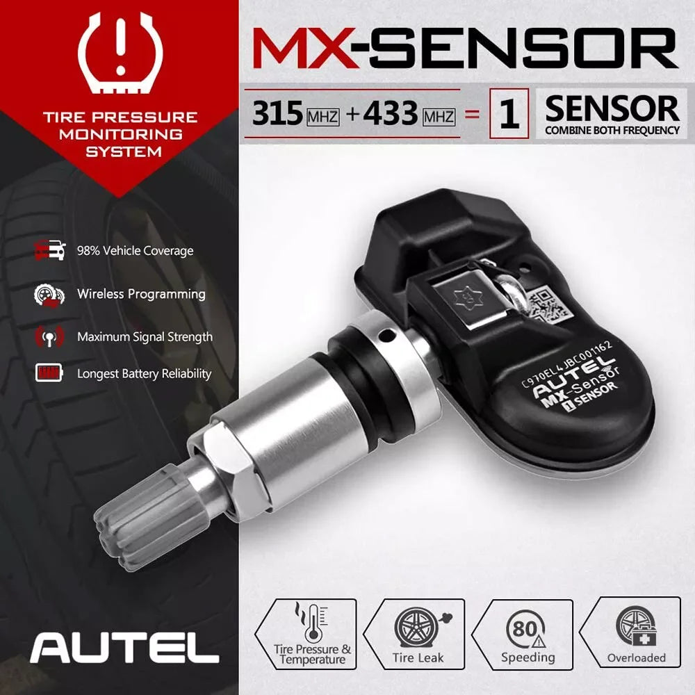 Autel TPMS 2in1 315MHz 433MHz TPMS Sensor Tire Repair Tools Scanner Tire Pressure Monitoring Programmable Sensors