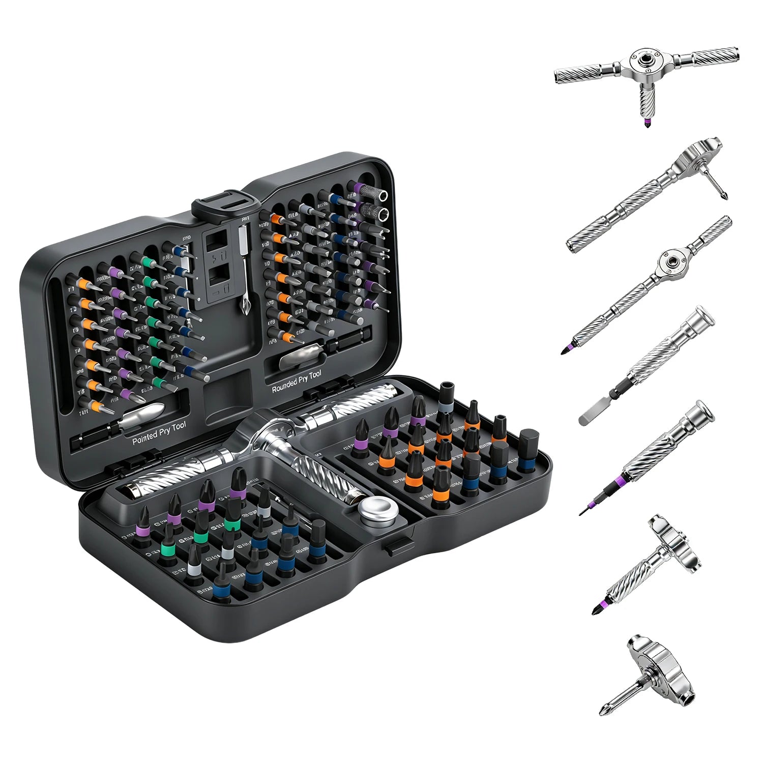 VMAN 100-in-1 Multifunction Ratchet Screwdriver Set Multi Magnetic Bits Mini Repair Tool Kit Household Tool For PC & Desk Etc.