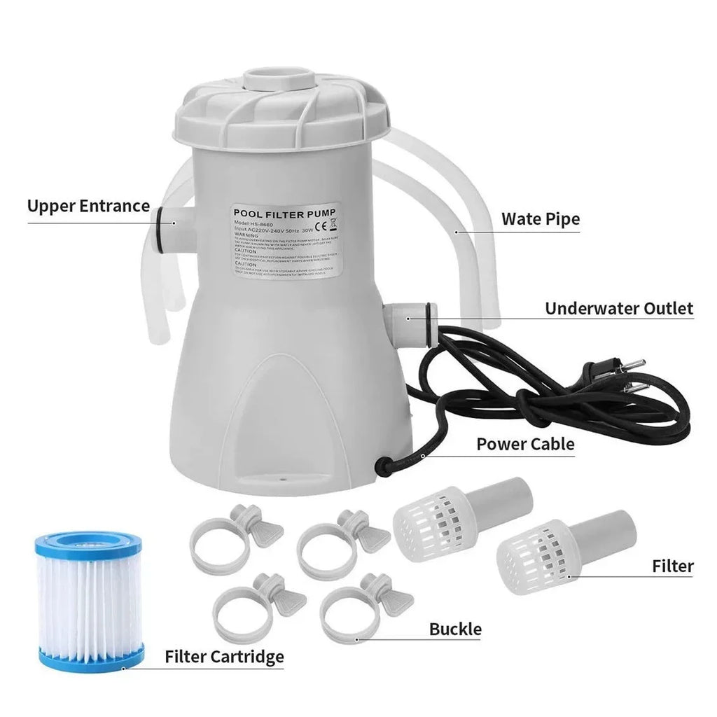 300 530 800 gal Swimming Pool Circulating Water Filter Pump Above Ground Electric Pool Filter Pump Cleaner Swimming Pool Device