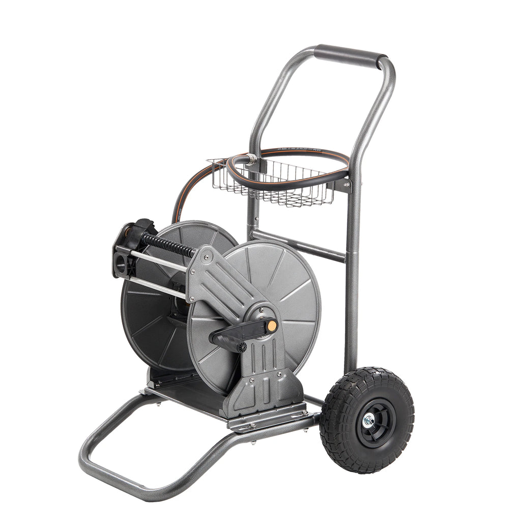 Giraffe Tools Garden Hose Reel Cart with Wheels, Heavy Duty Metal Water Hose Reel Cart, 200 ft of 1/2 Capacity, Mobile Hose Reel Cart for Outside