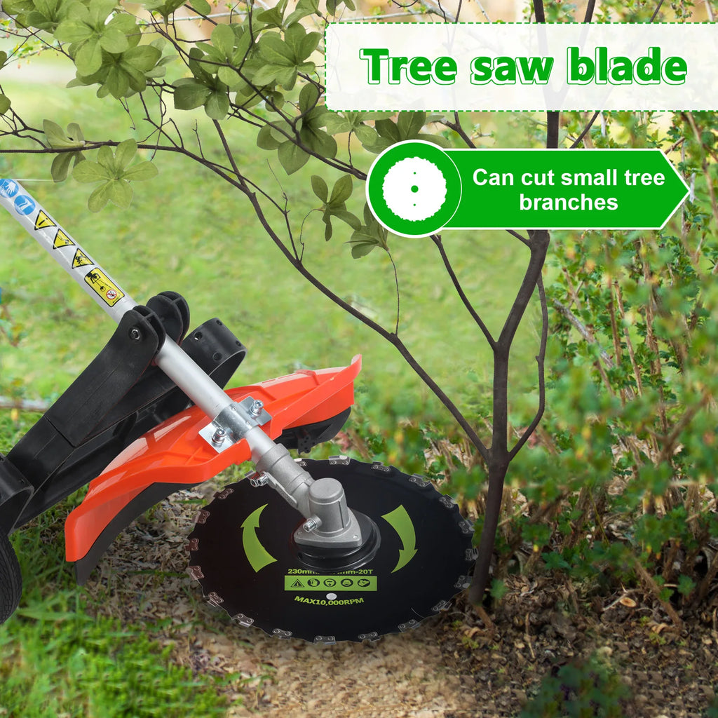 8 in 1 Weed Wacker, Trimmer, Edger, Chainsaw, Gas Powered, 52CC 2-Cycle