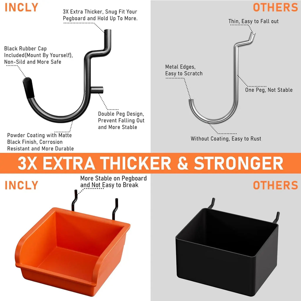 48" x 24" Metal Pegboard Kit, 156 Accessories, 4 Panels for Garage Tool Storage