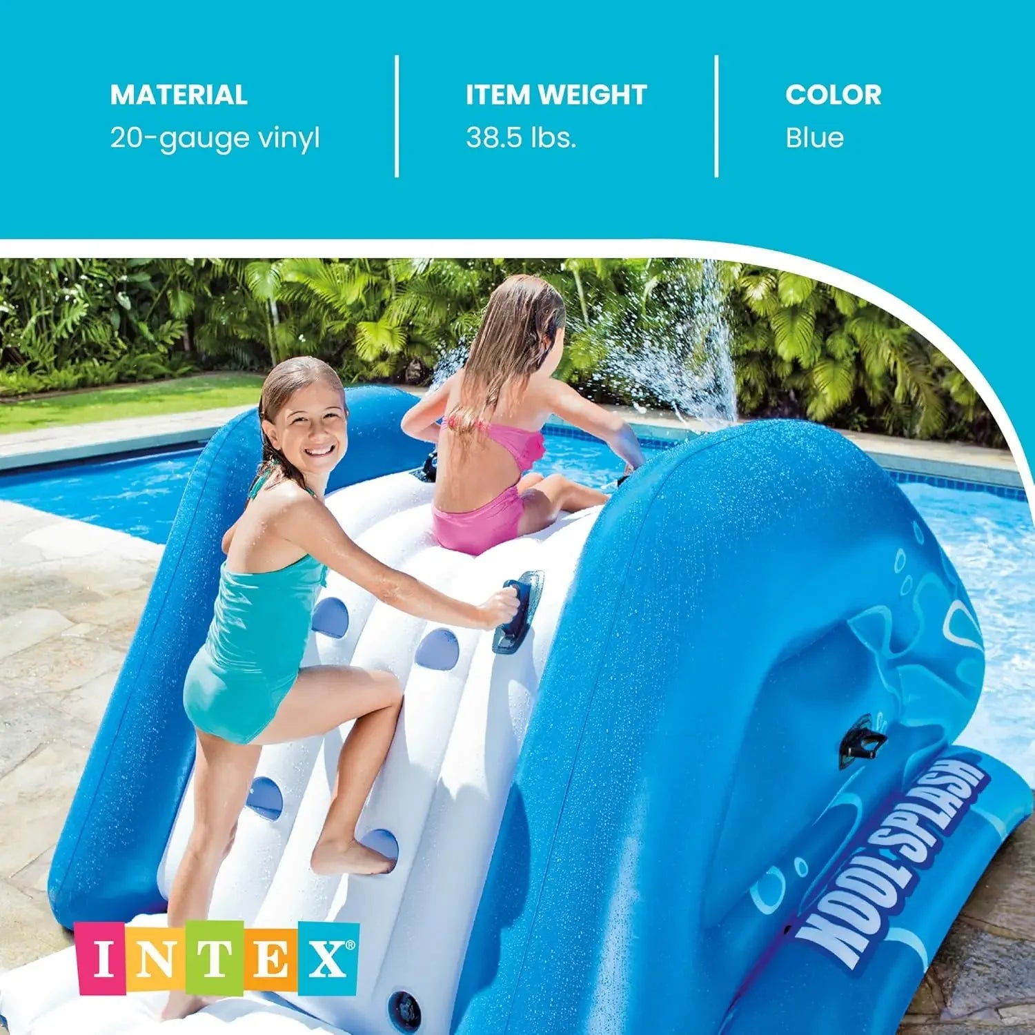 Intex Kool Splash Inflatable Water Slide Swimming Pool Play Center with Built in Sprayers for Kids and Adults, Ages 6 and Up