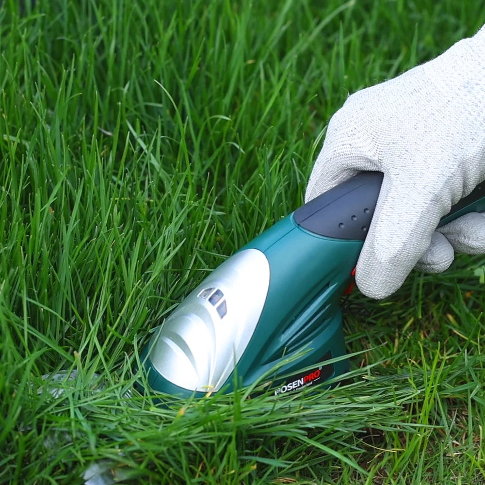 POSENPRO Cordless 7.2V Hedge & Grass Trimmer Shear Shrubber Handheld Trimmer,2 IN 1 Garden Tools Outdoor Power Tools UL Plug