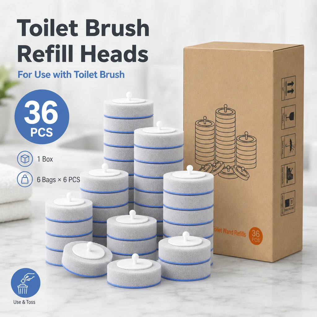 Joybos Grey Disposable Toilet Brush Replacement Heads Disposable Refill Brush Head For Bathroom Toilet‑Cleaning