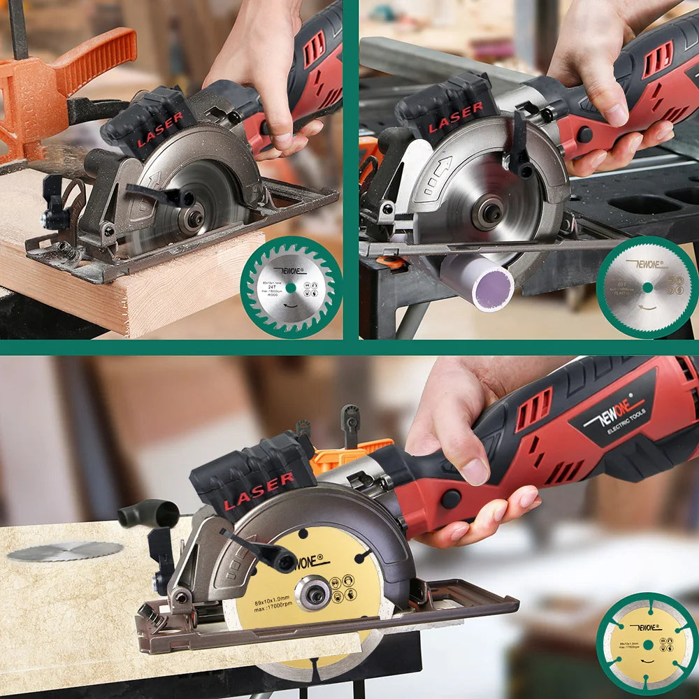 NEWONE Electric Mini Circular Saw With Laser, Multifunctional Electric Saw, DIY Power Tool