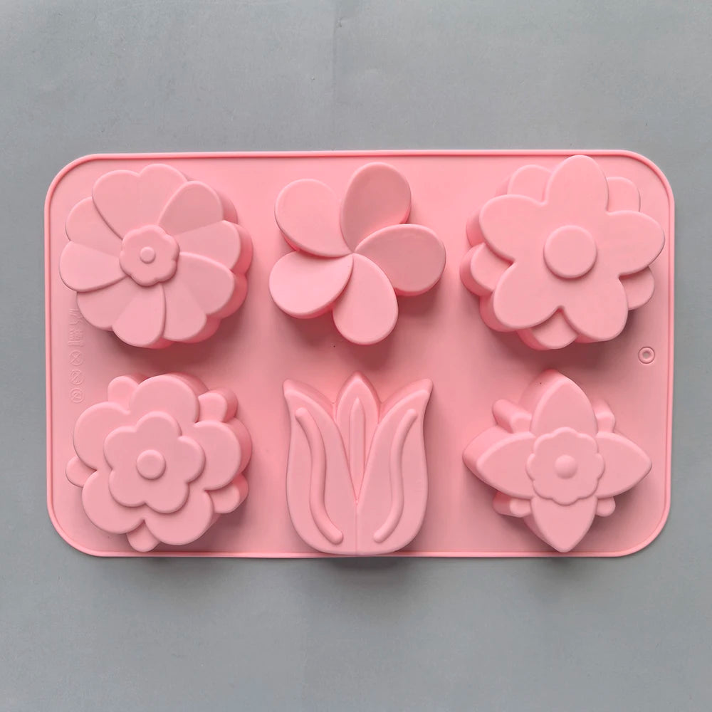 Silicone Flower Molds, Flower-shaped Baking Molds, Molds For Soap and Candle Making, Molds For Cake & Chocolate Molds