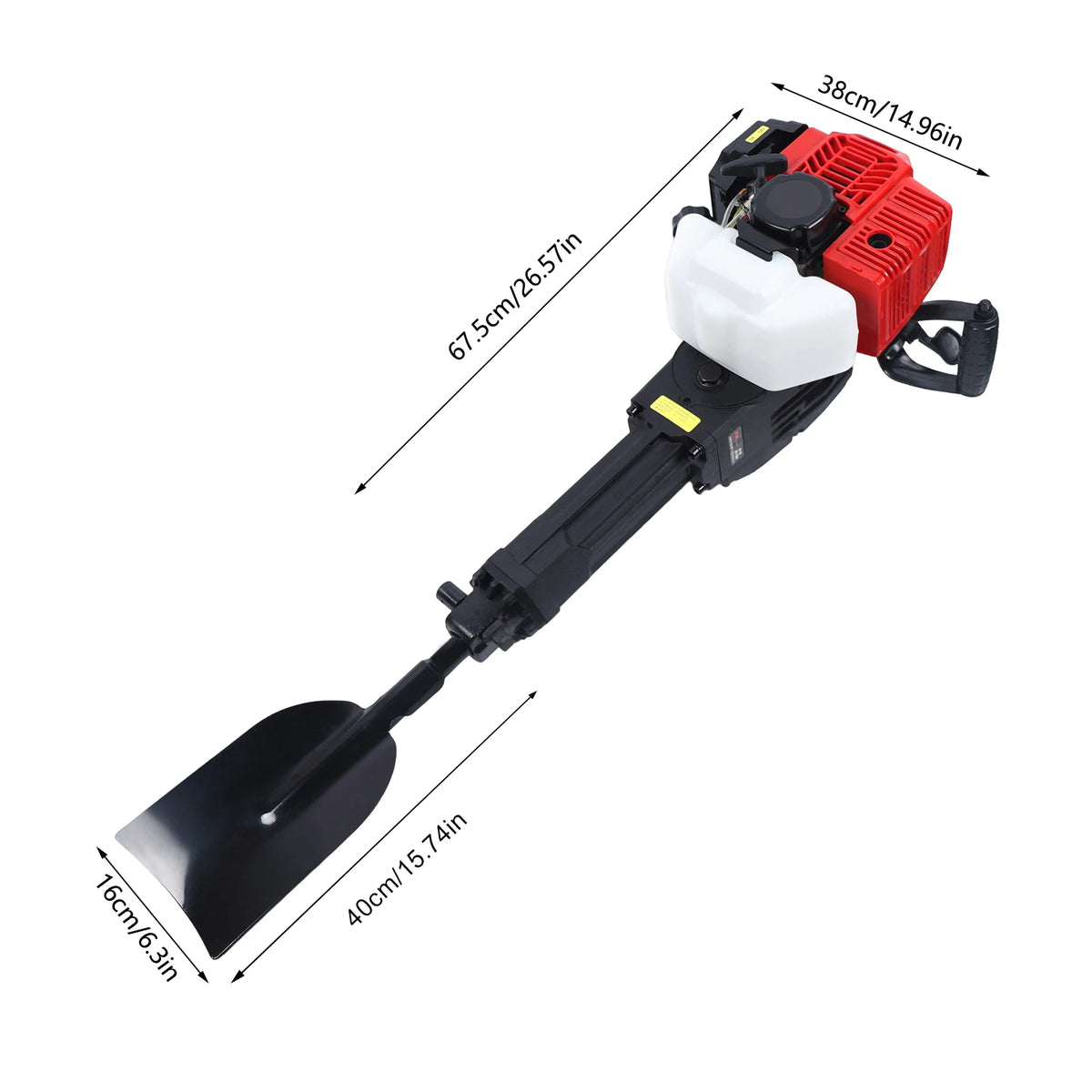 Gas-Powered Tree Digger with High Torque 3.5N.m, Steel Shovel and PP Body for Lawn and Garden Use