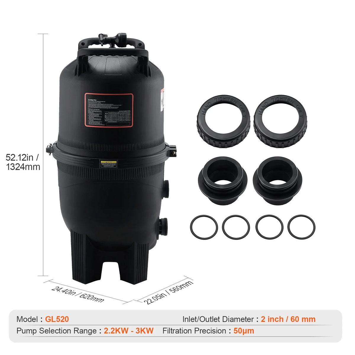 SucceBuy Cartridge Pool Filter 50/325/425/525 Sq. Ft Filter Area Inground Pool Filter Above Ground Swimming Filtration  System