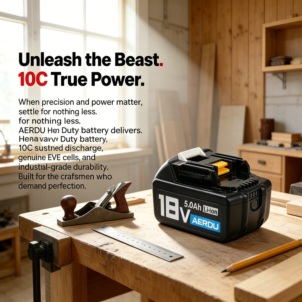 2PCS 5.0Ah Lithium-Ion Battery for Makita 20V MAX Cordless Power Tools USB-C PD64W Bidirectional Fast Charging Compatible