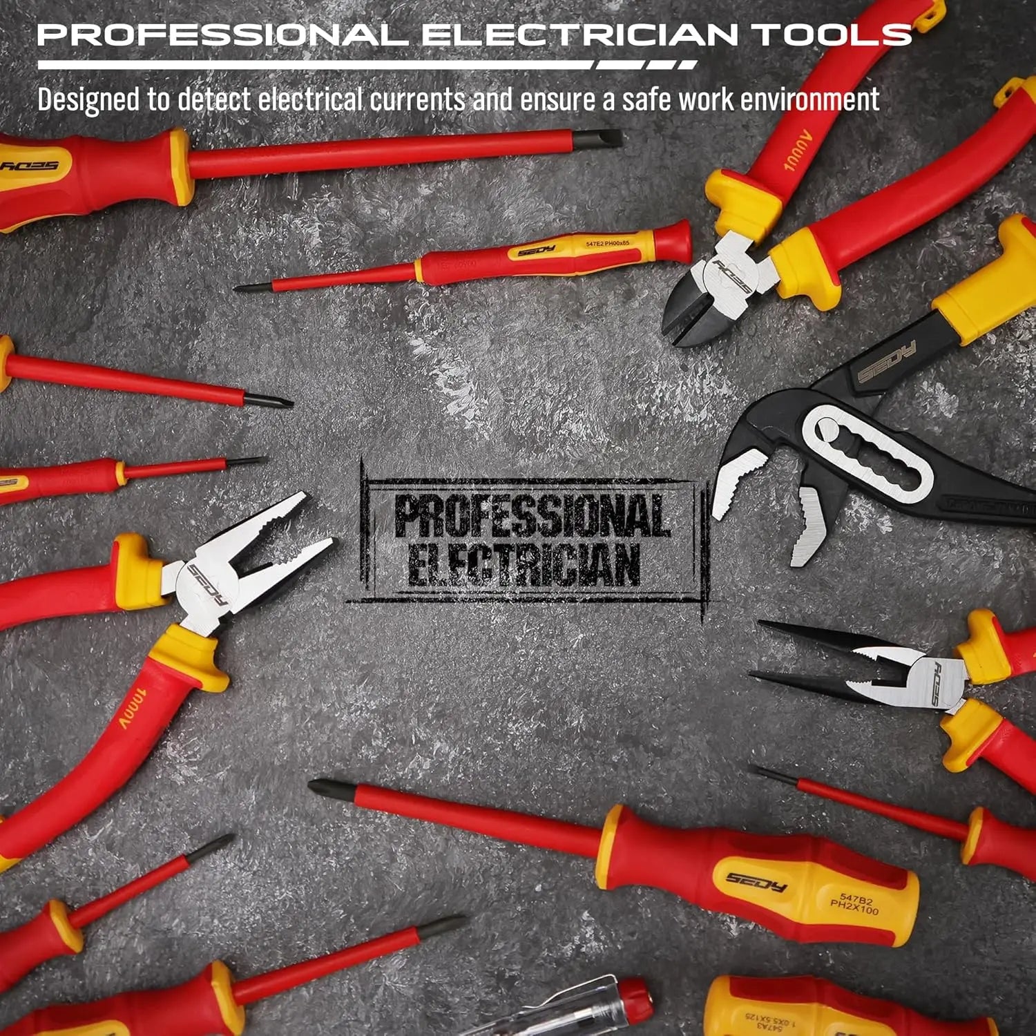 14-Piece Insulated Tool Set, 1000V VDE Certified Screwdrivers & Pliers