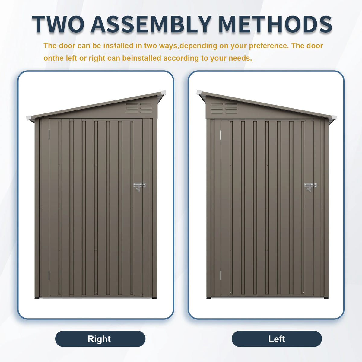 4x9FT Olive Grey Metal Storage Shed, Galvanized Steel Tool House with Window & Thick Frame, Outdoor Garden Equipment Organizer for Backyard