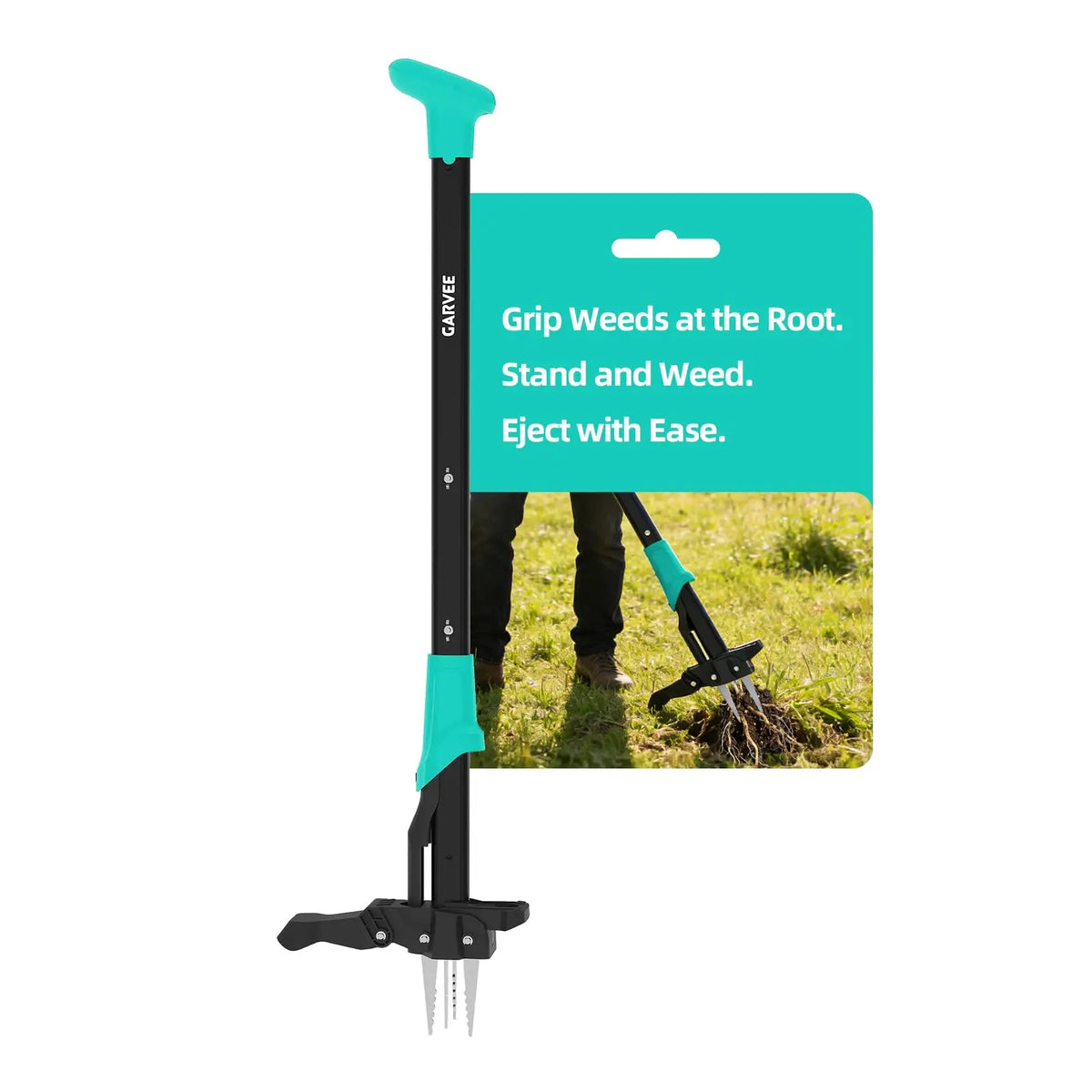Garvee 40" Long Handle Stand Up Weed Puller Gardening Hand Weeding Tool | Easy-Eject Easily Remove Weeds Without Bending, Pulling, or Kneeling