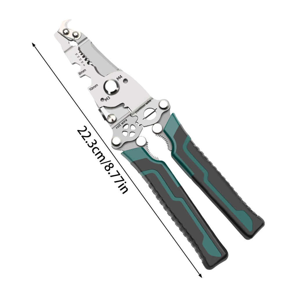 Electrician Wire Cutter Multi Function Folding Cable Stripping Pliers for Wiring Cutting Crimping Handheld Tools Professional
