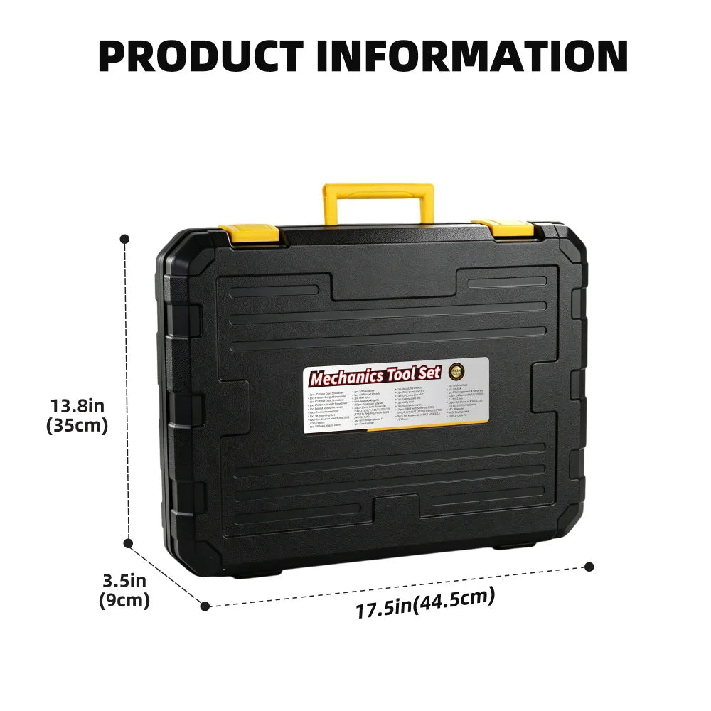 This Household Tool Set with Toolbox Is A Complete Set of 266 Hand Tools, Including A Ratchet Screwdriver, Socket Wrench Set, Pliers, Hammer, Level, and Measuring Tape. It Is Versatile, Rust-resistant, Corrosion-resistant, an
