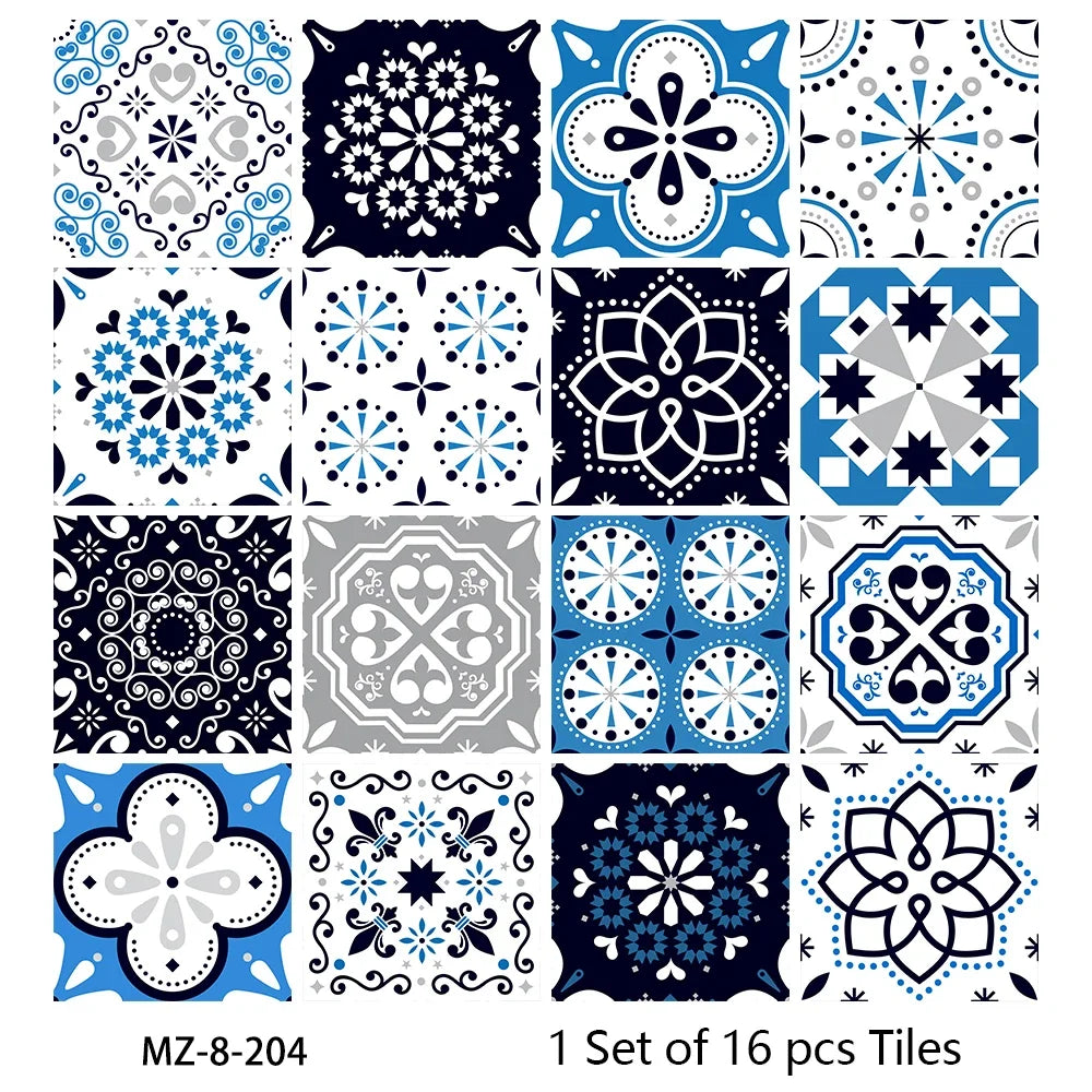 Waterproof Tiles, Peel And Stick, 16 Pieces/Set, PVC