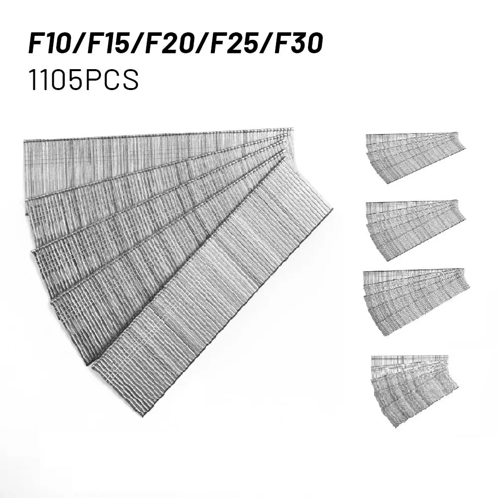 1105pcsFF10/F15/F20/F30 Nail Gun Straight Brad Nails Stainless Steel Stapler Nailer Staple For Furniture DIY Woodworking Tools