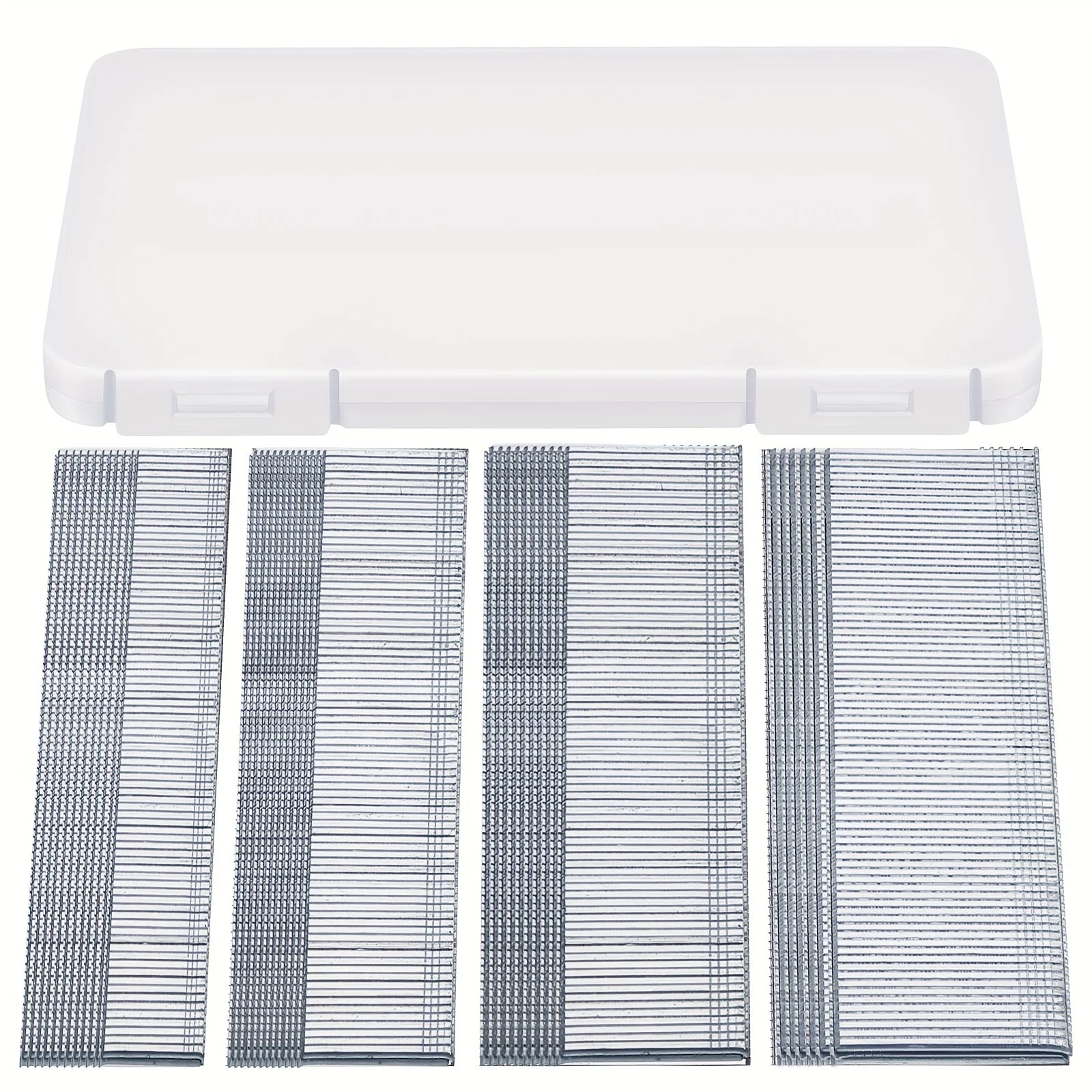 2000pcs 18Ga Brad Nails Galvanized End Nail - 5/8, 3/4, 1, 1-1/4 Inch-500 Each with Storage Box for Repairing Molding Cabinetry Building Assembly