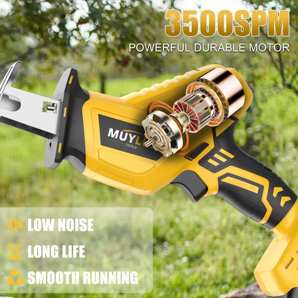 20V Cordless Reciprocating Saw, 2 Battery, Variable Speed, Tool-Free Blade Change
