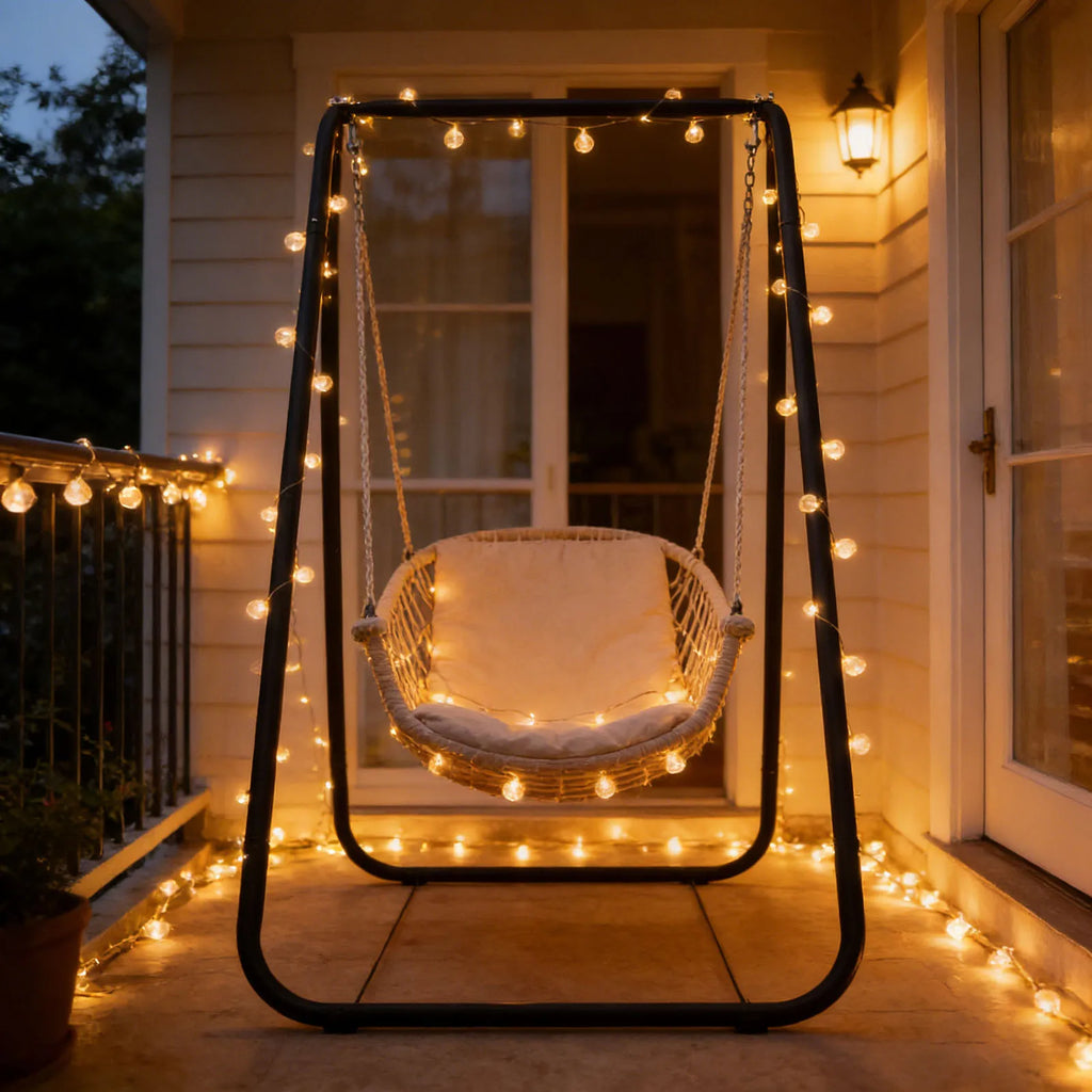 Outdoor Hammock Swing Rocking Chair Cradle Stand A-shaped Strong Load Bearing Indoor Balcony Swing Chair Frame
