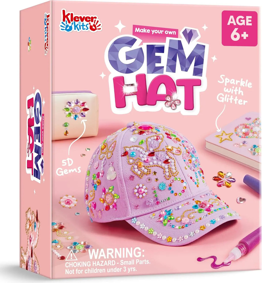 JOYFY Decorate Your Own Baseball Cap with 7 Sheets Gems Stickers, Art & Crafts Fun, Creative DIY Toys for Kids Girls