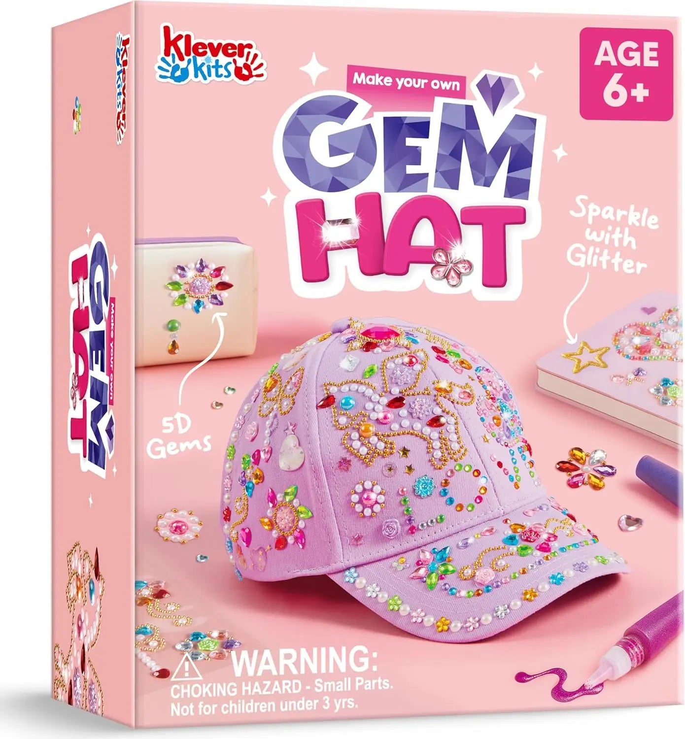 JOYFY Decorate Your Own Baseball Cap with 7 Sheets Gems Stickers, Art & Crafts Fun, Creative DIY Toys for Kids Girls
