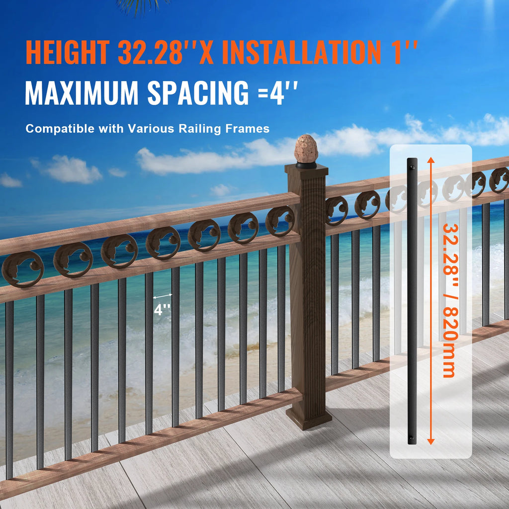 SucceBuy Staircase Metal Decorative Balusters Flat Aluminum Alloy Banister Spindles