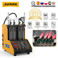 AUTOOL CT150 Ultrasonic Fuel Injector Cleaner & Tester Machine,4‑Cylinder Simultaneous Test & Clean,28KHz,110V with Drain Valve,for Petrol Car Motorcycle Fuel Injector Maintenance
