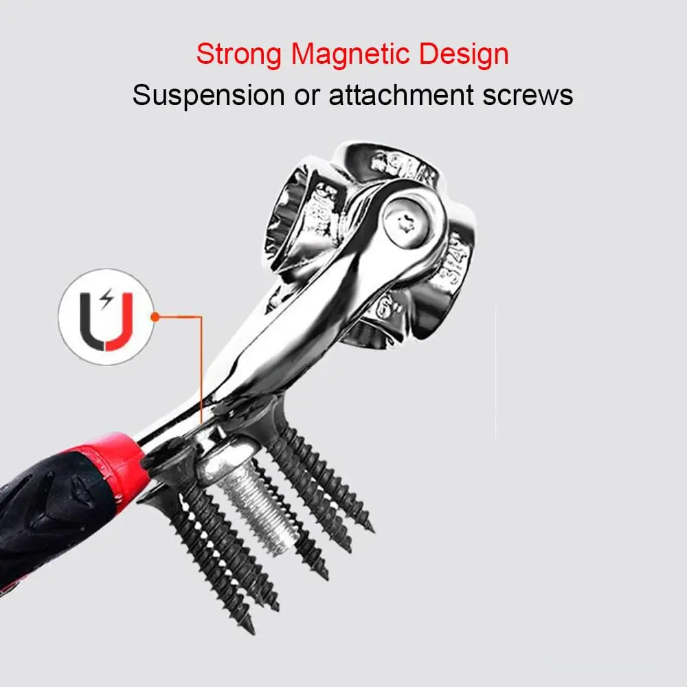 Universal Wrench 48 in 1 Socket Wrench, 360 Degree Rotating Head, Spanner Tool for Home Bicycle Car Repair