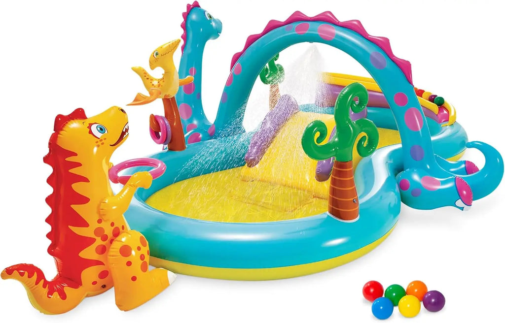 11' x 7.5' x 44" Dinoland Play Center Kiddie Inflatable Outdoor Swimming Pool