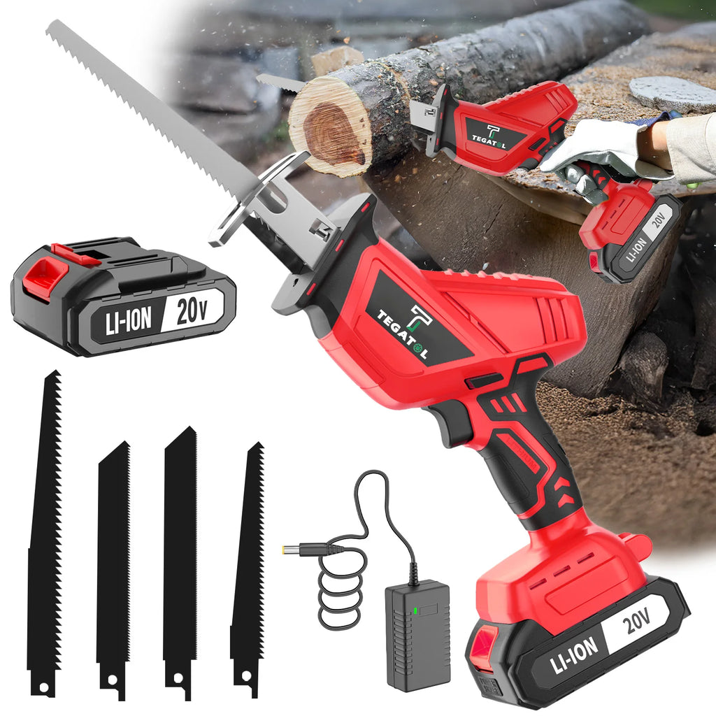 Cordless Reciprocating Saw Cutting Tool Home DIY Wood Metal PVC Pipe Cutting 20V with Battery