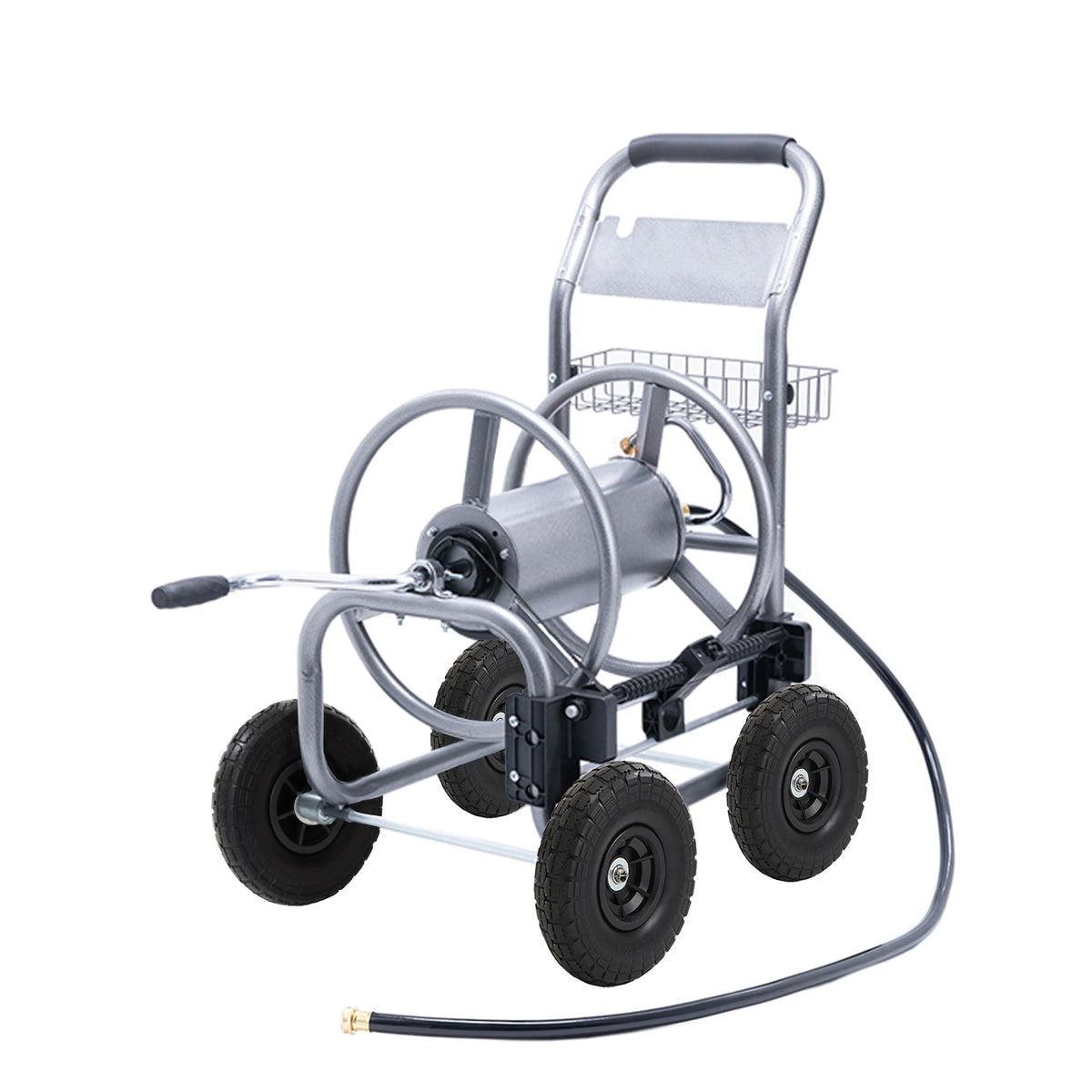 Giraffe Tools Hose Reel Cart, Hose Cart with Wheels, Industrial Hose Reels for Outside, 250-Feet of 5/8" Hose Capacity