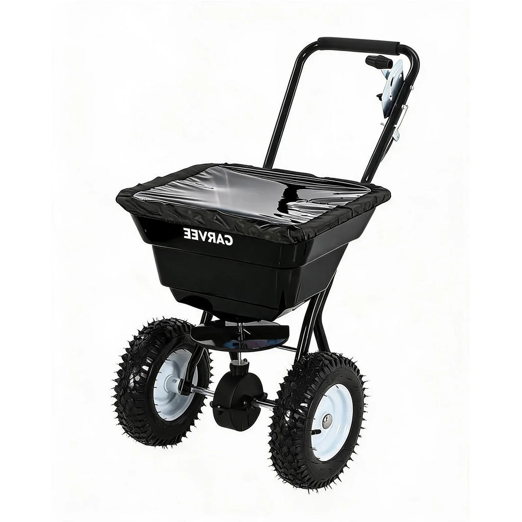 Garvee Heavy Duty 80LB Lawn Spreader, Walk Behind Broadcast Spreader With 12FT Coverage, 13in Wheels For Seed Fertilizer Salt
