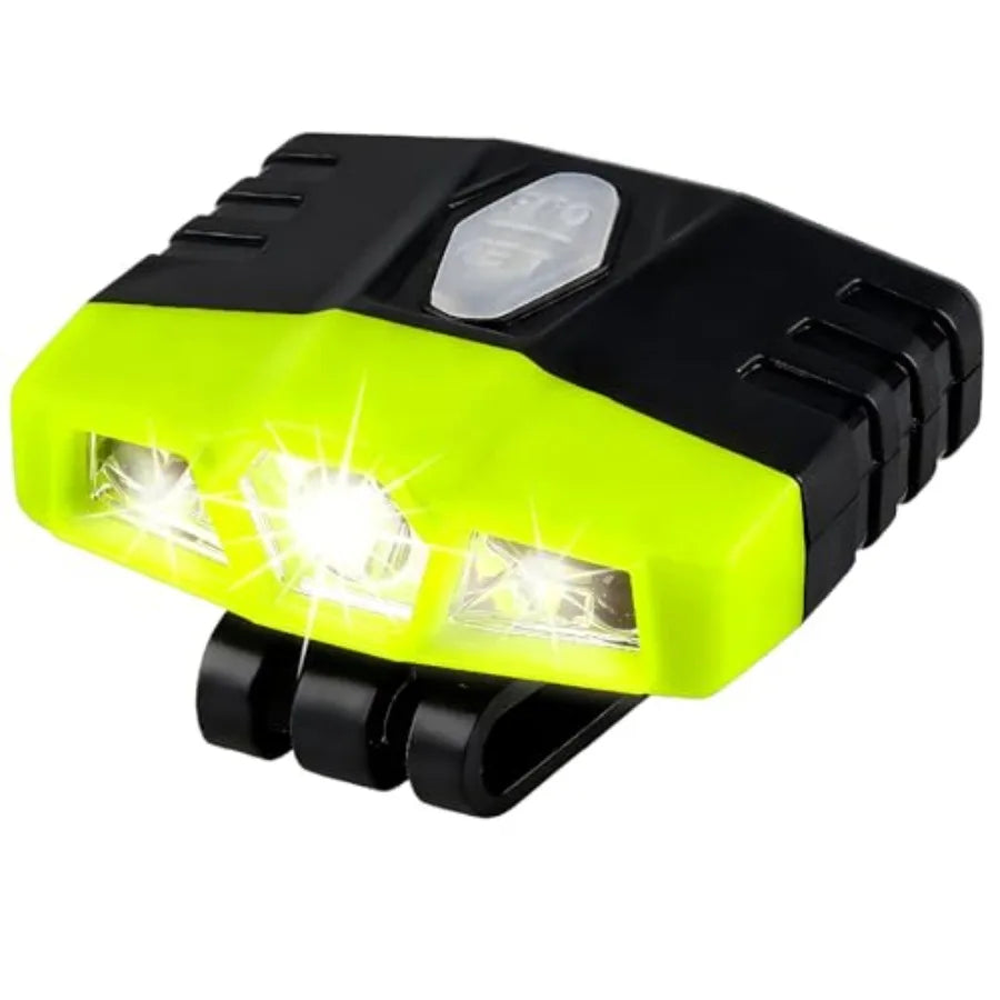 Ultra Bright Mini Hands Free LED Clip on - Rechargeable Waterproof Hat Light Flashlight Portable Headlamp for Running Fishing C