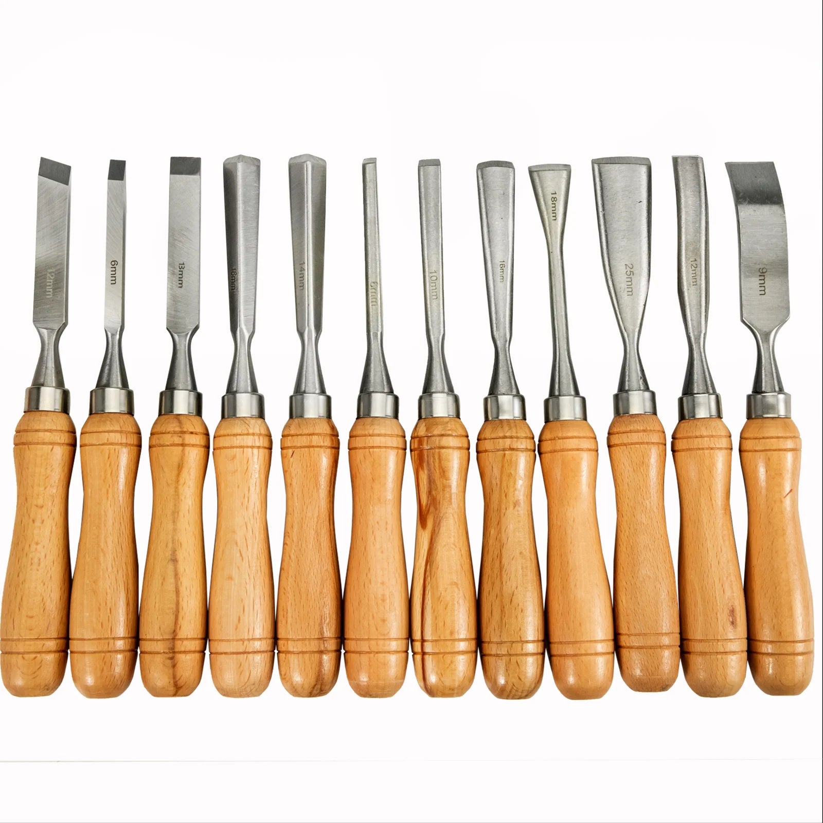 SucceBuy 12PCS Wood Carving Hand Chisel Set, Lathe Knife DIY Turning, Woodworking Professional Gouges, Woodcraft Carpentry Tools