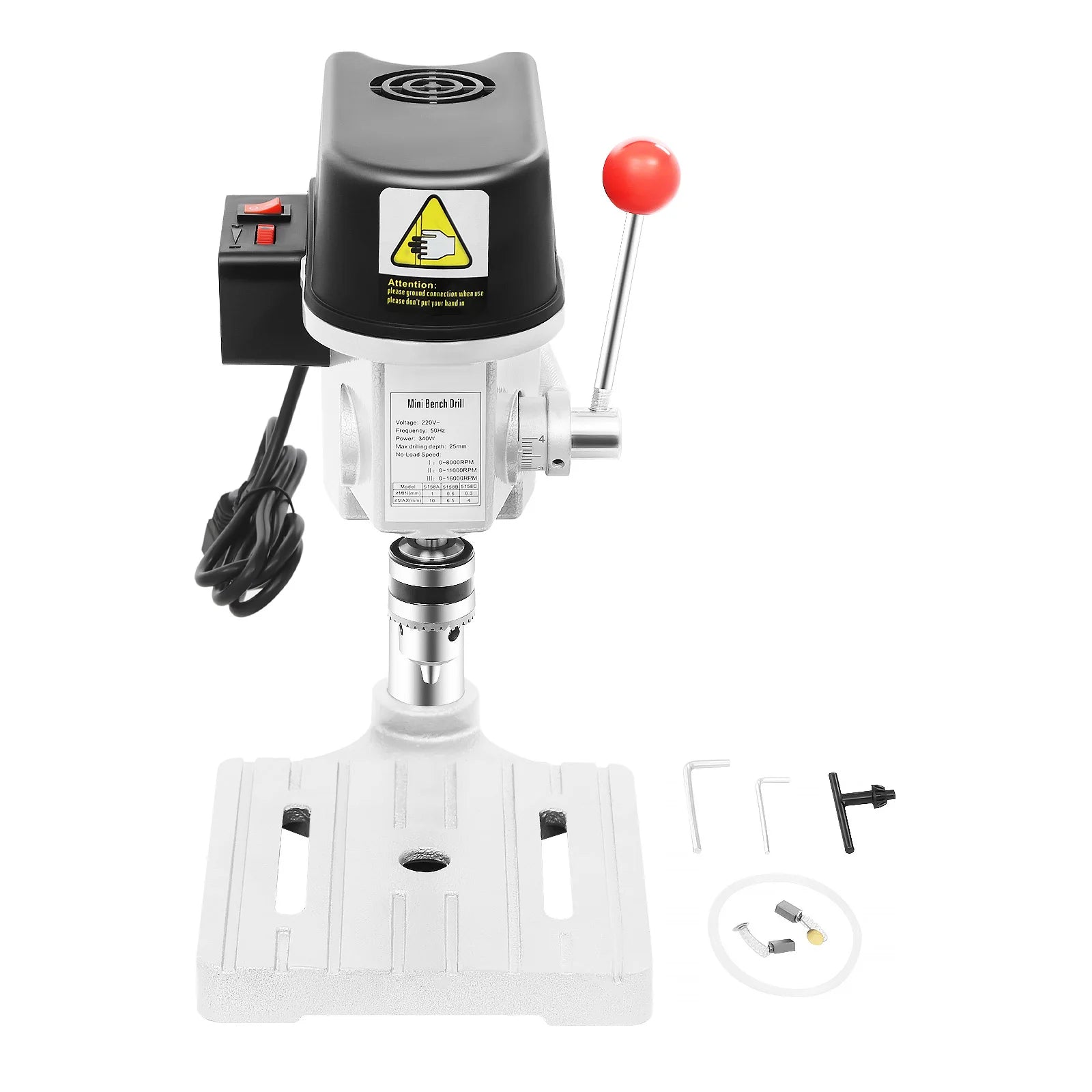 Corded Mini Table Drill, 340W, 16000 RPM, 3 Speed