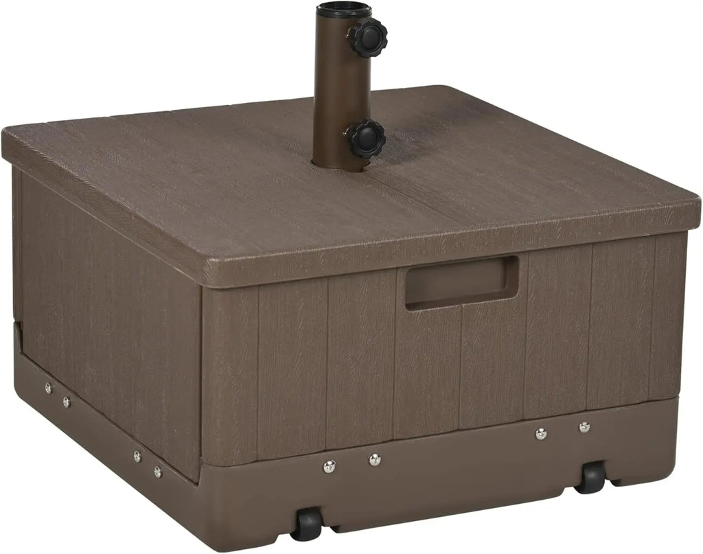 Heavy Duty 3-in-1 Umbrella Base, Umbrella Stand with Wheels, Coffee Table & Planter Box, 175lbs Capacity for Sand.