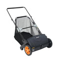 Garvee Manual Lawn Sweeper 21-Inch Push Leaf Sweeper With 4 Brushes, 3.5 Cu. Ft. Hopper, Height Adjustable For Yard, Patio, Driveway