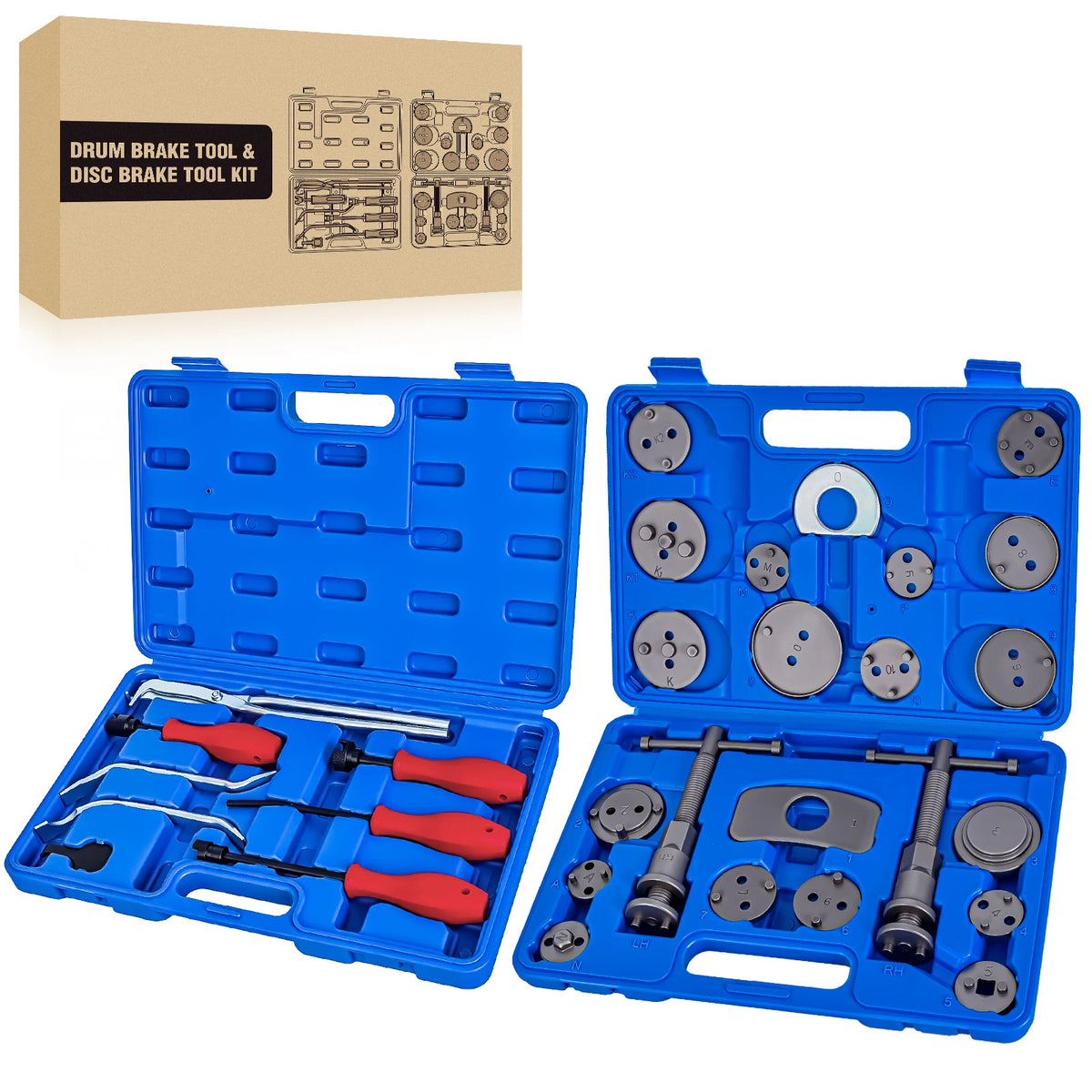 Nilight 8PCS Drum Brake Tool Kit Brake Tool Set with Drum Brake Spring Tool Installer, Remover, Compressor, Retainer, Pliers and Adjustment Spoons Set Brake Tools for Automotive Installer Remover Black