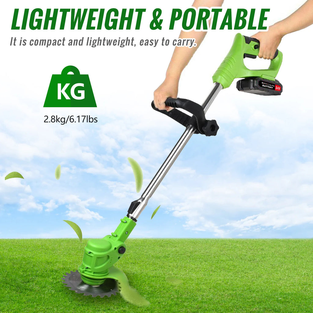 Weed Trimmer Lawn Electric Brushless 2-in-1 Cordless String Grass Trimmer Cutter Fast Charger With 2 x 24V Battery for Yard Garden Model Number: HG0076