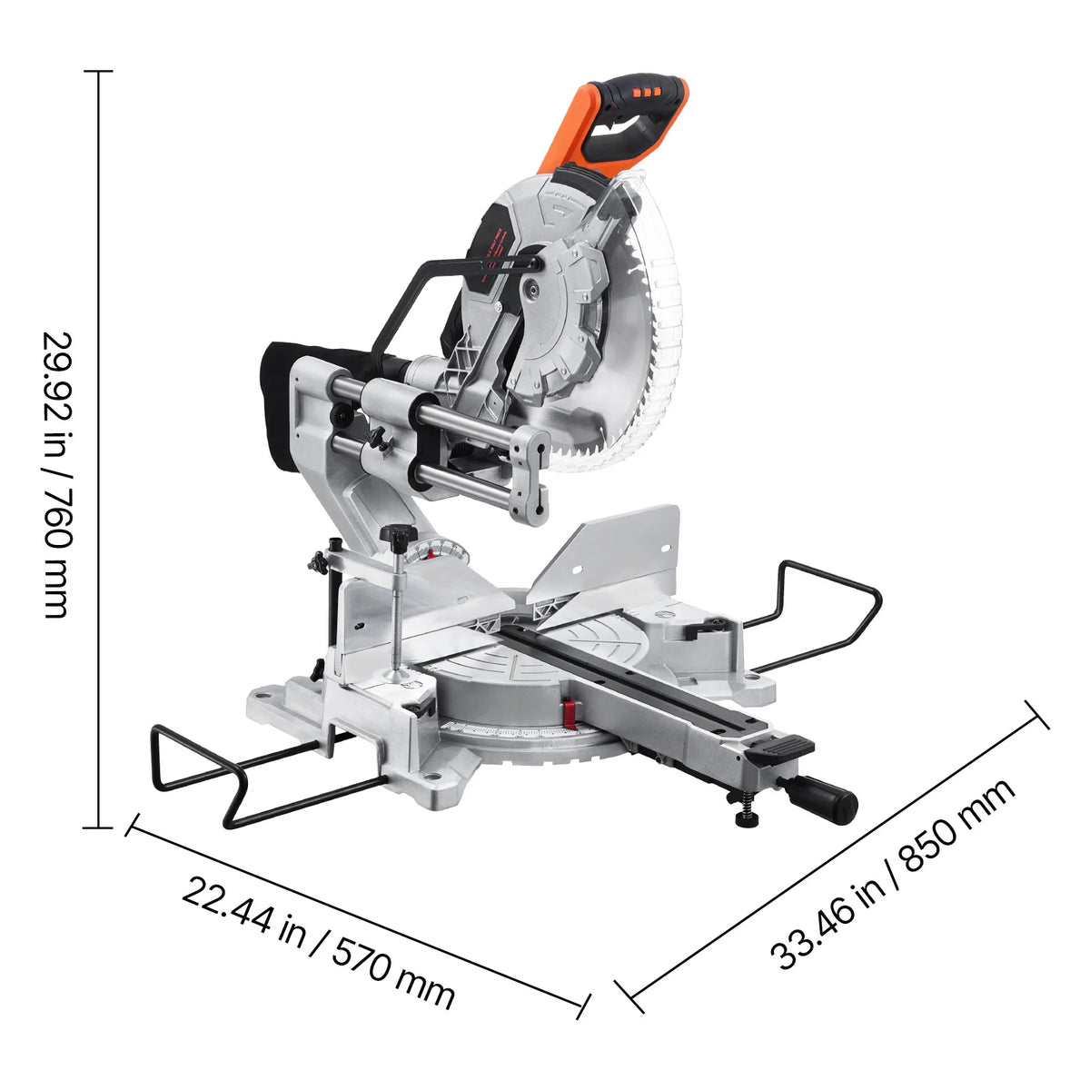 SucceBuy Sliding Compound Miter Saw 12-Inch Blade 15Amp Motor 60-Tooth Corded Double Bevel Sliding Miter Saw LED Alignment