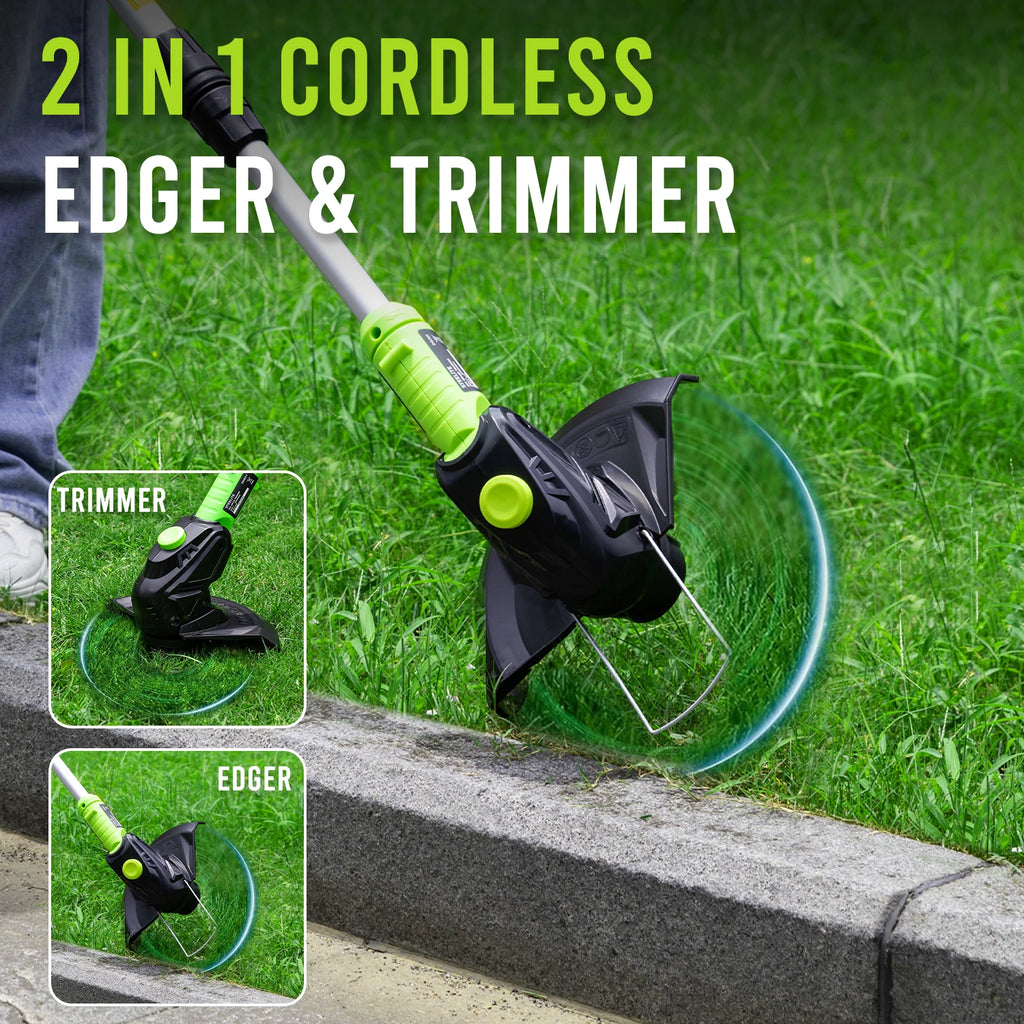 21V Cordless String Edger/Trimmer, 21 Volt Battery, Bump Feed