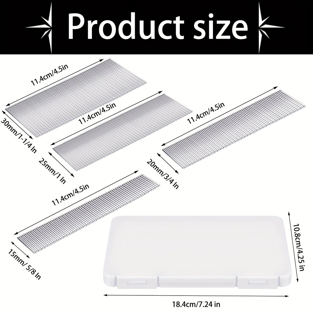 2000pcs 18Ga Brad Nails Galvanized End Nail - 5/8, 3/4, 1, 1-1/4 Inch-500 Each with Storage Box for Repairing Molding Cabinetry Building Assembly
