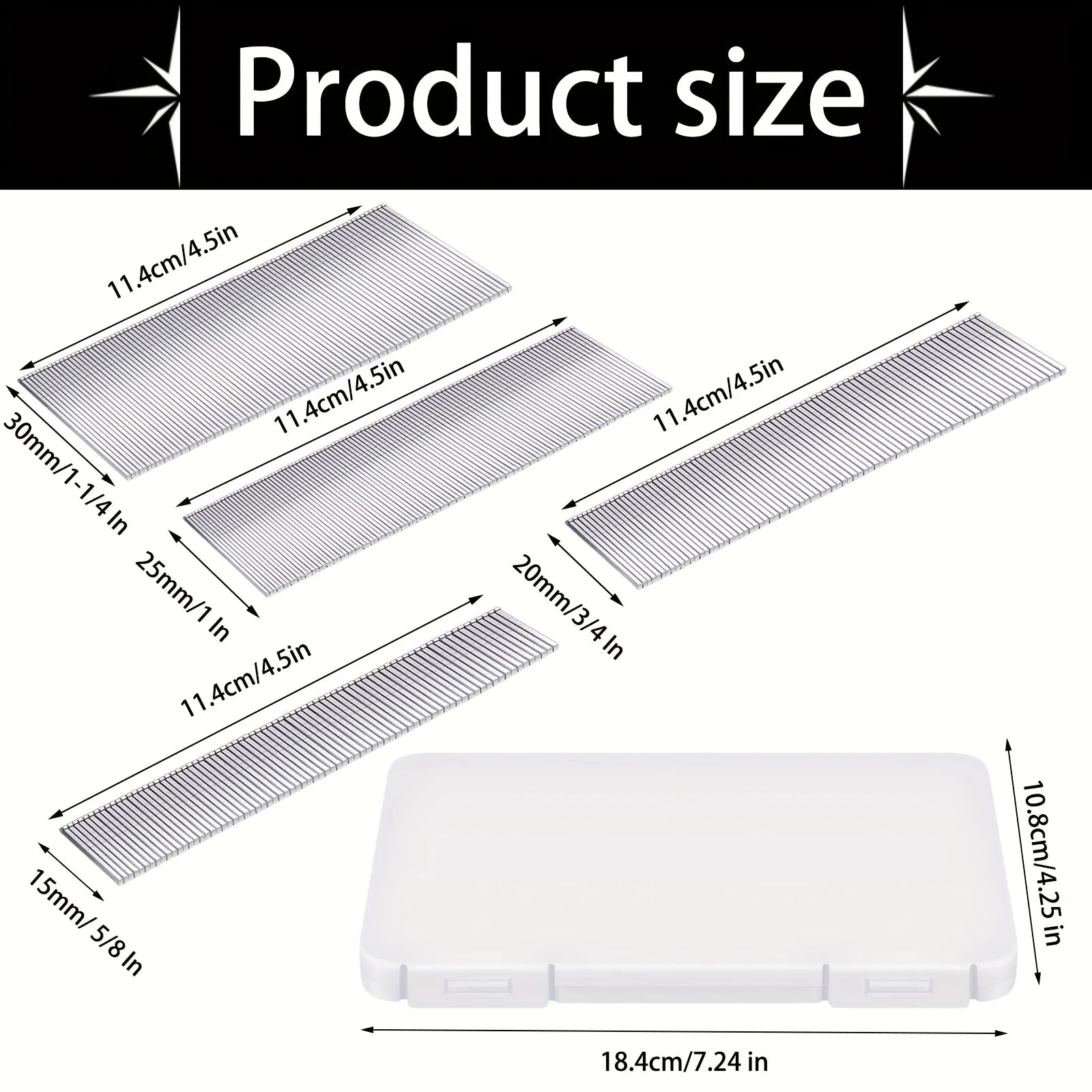 2000pcs 18Ga Brad Nails Galvanized End Nail - 5/8, 3/4, 1, 1-1/4 Inch-500 Each with Storage Box for Repairing Molding Cabinetry Building Assembly