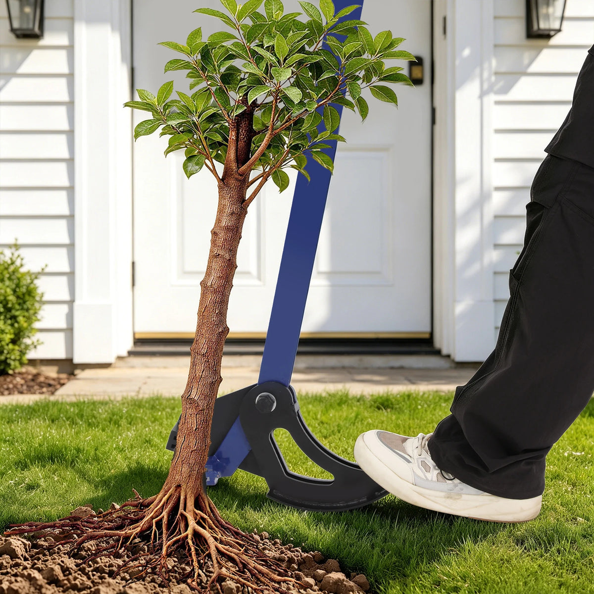 Heavy Duty Sapling Puller Tool 1/4-2in, Tree Root Puller with Foot-Assisted Lever, Foldable for Garden Farm