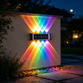8/12LED Solar Wall Lamp Outdoor Warm Light Waterproof Up And Down Luminous Lighting Balcony Yard Garden Decoration Lights Exterior Wall