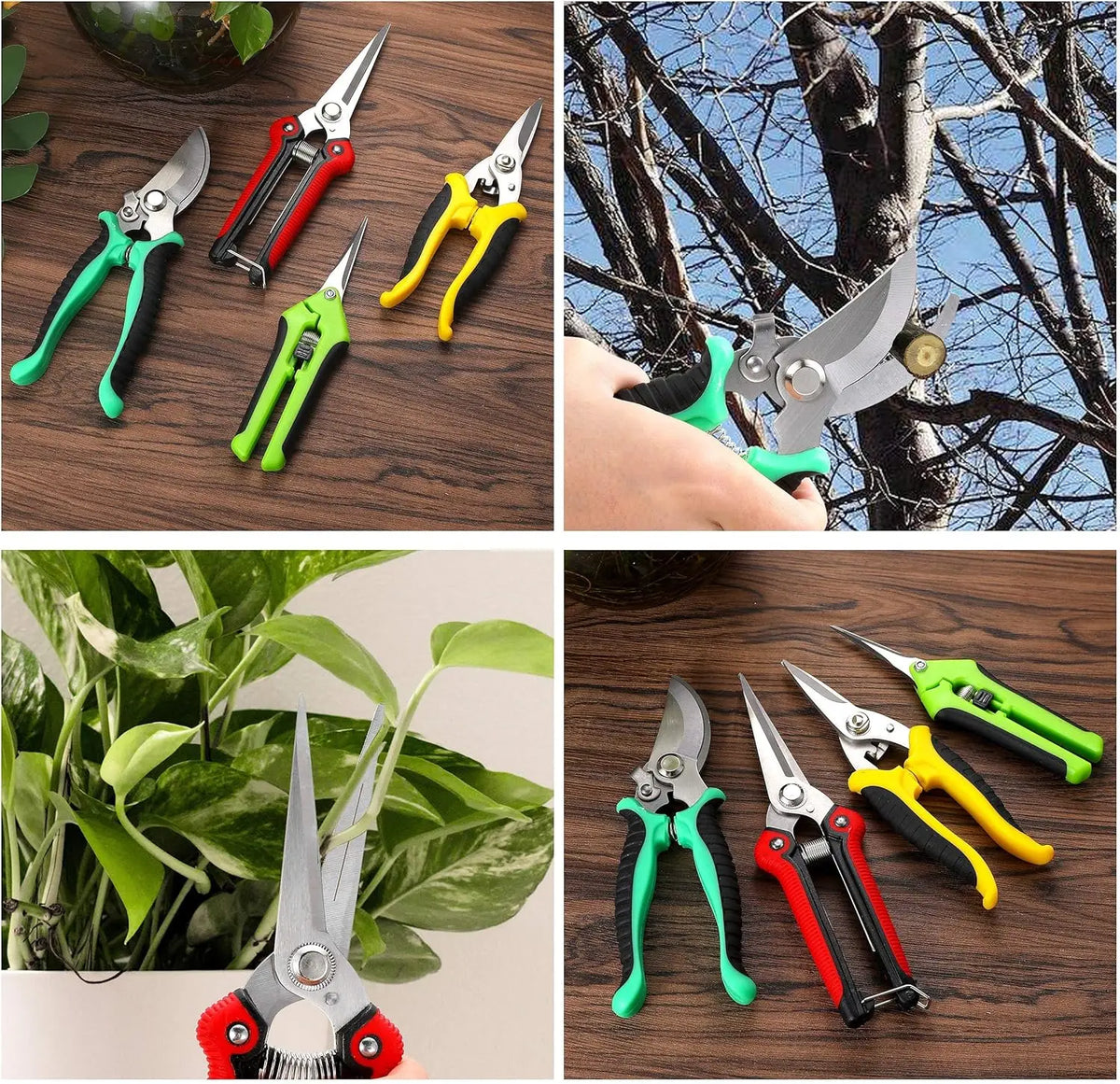 TOPBOOC 5Pcs Garden Pruning Shears Set, Labor-saving for Trimming Branches with Gloves & Storage Bag