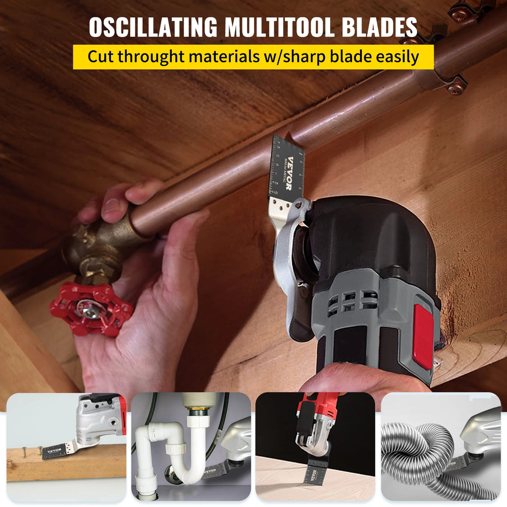 SucceBuy 100PCS Oscillating Saw Blades Quick Release Multitool Blades Kit HCS Tool Blades Cut Cutter for Wood Plastic Metal Nail