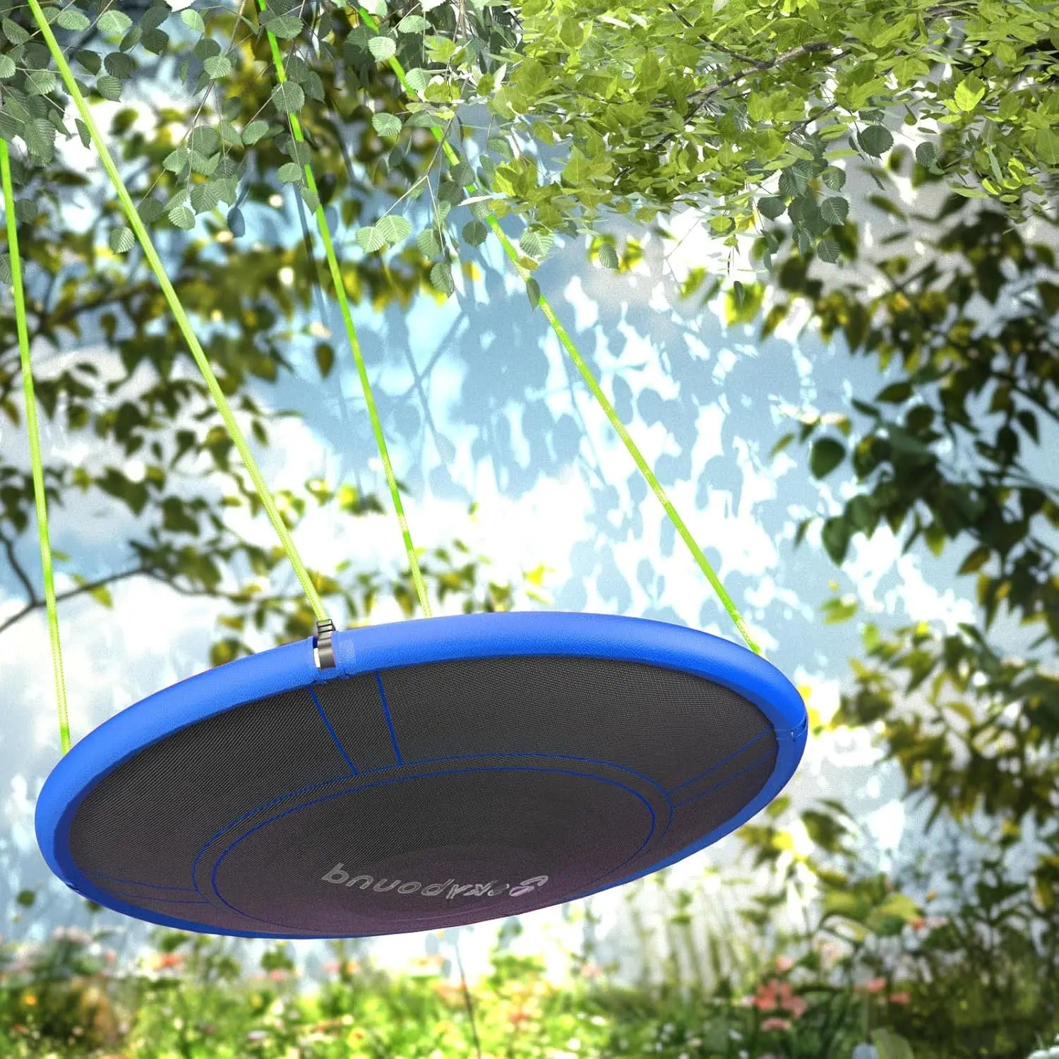 43" Tree Swing 600LB Weight Capacity - Outdoor Waterproof Flying Saucer Swing with Hanging carabiners